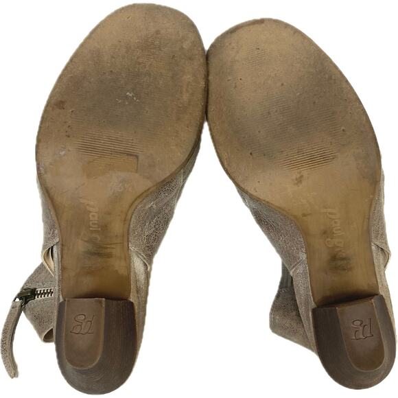 PAUL GREEN‎ Cayanne Peep Toe High Heel Booties SZ 9 US / 6.5 UK Metallic Leather - Picture 13 of 15